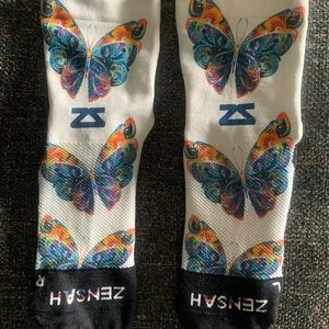 EUC Zensah Mini Crew socks butterfly Small